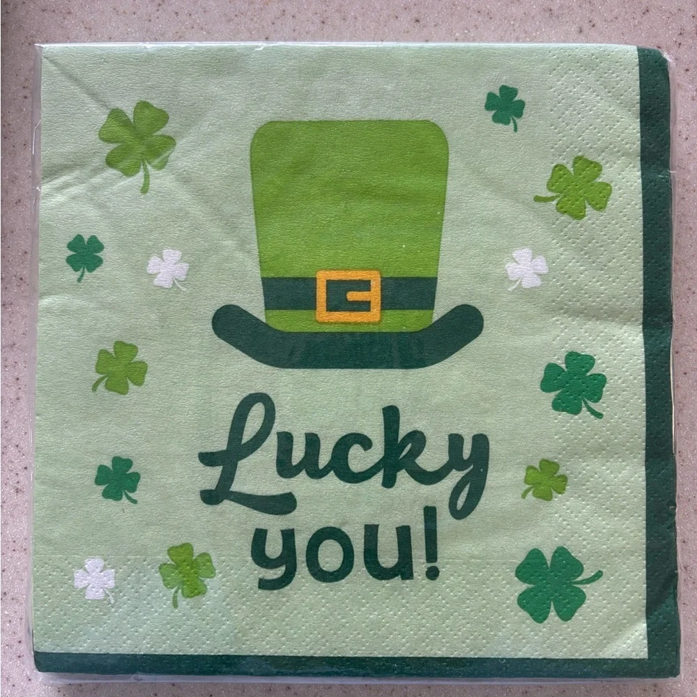 St. Patrick's Day Party Napkins (4) and (3) Cocktail Napkins